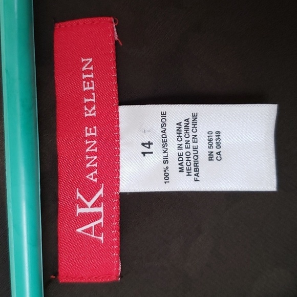 Ann Klein 100% silk floral midi maxi dress, flutter sleeve, women's size 14 - Picture 5 of 8